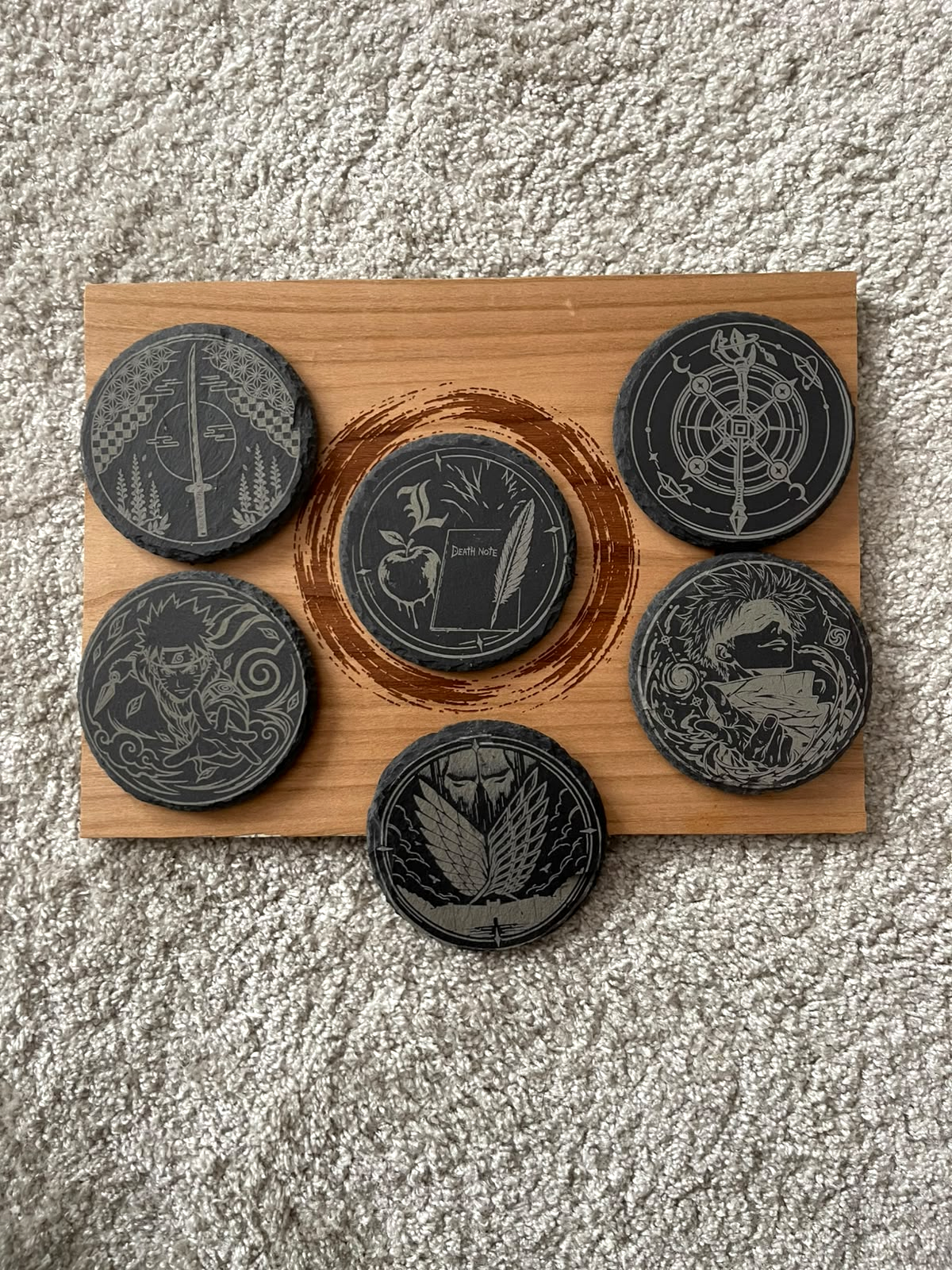 Set 6 Suporturi de Pahar din Ardezie Personalizate