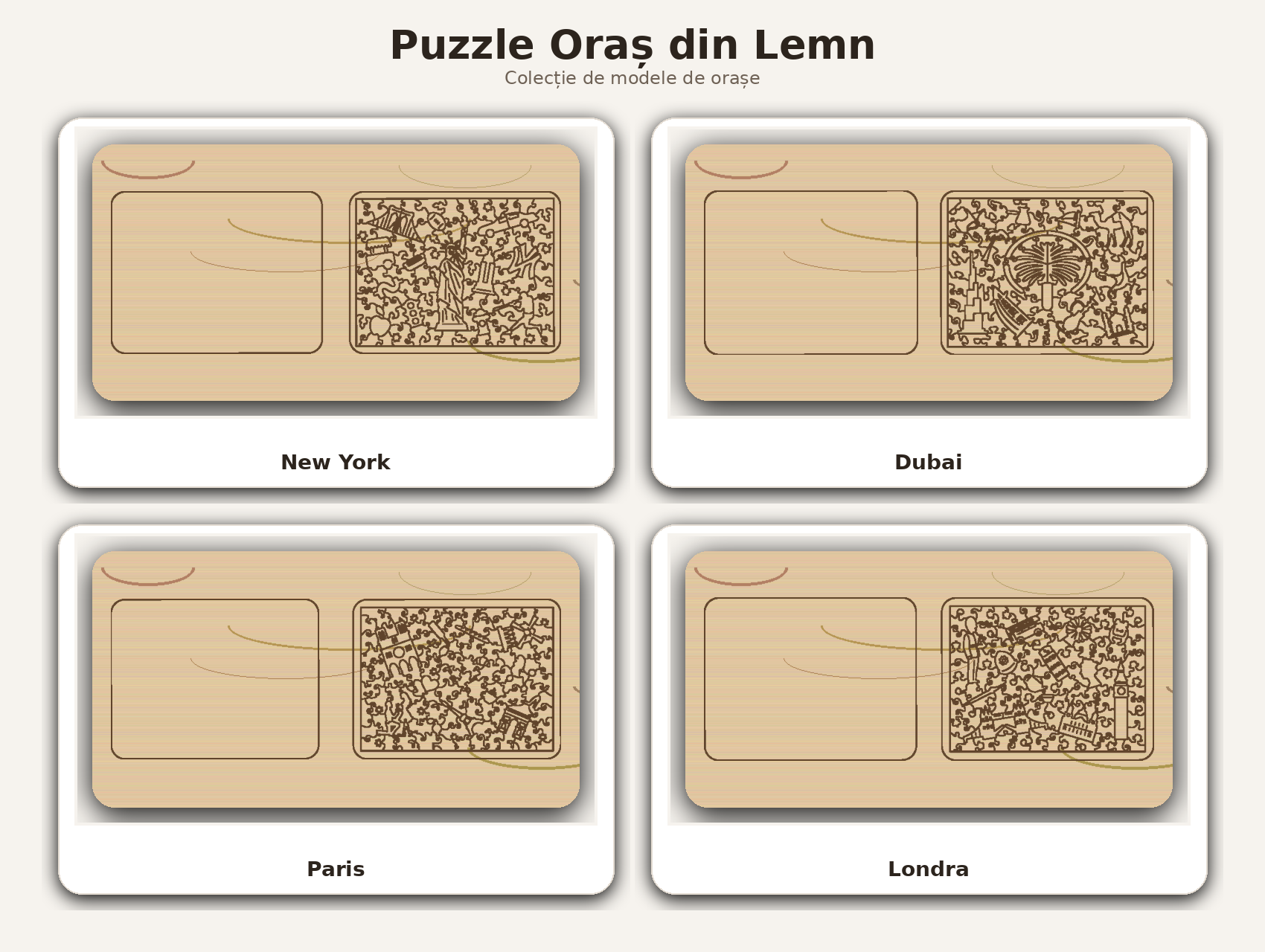 Puzzle Oraș din Lemn